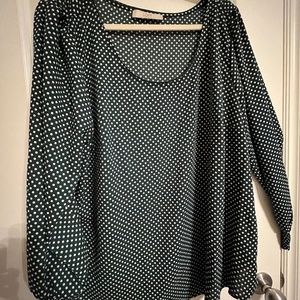 LOFT forest green long sleeve blouse